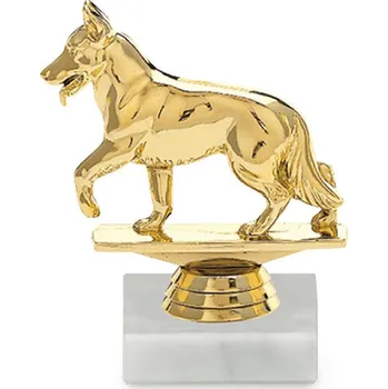 Figurka chovatelství - ovčák, 12 cm, zlato, včetně podstavce