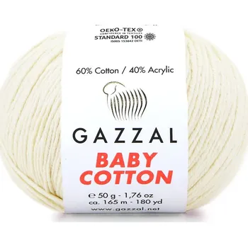 Příze Gazzal Příze Baby cotton 3437 smetanová
