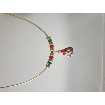 Vánoce Vánoční náhrdelník - vánoční hůlka