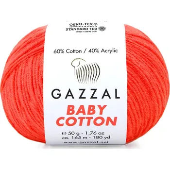 Příze Gazzal Příze Baby cotton 3459 oranžová neonová