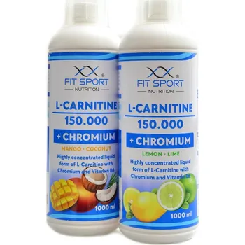 Spalovač tuku FitSport Nutrition L-Carnitine 150000 + chromium 2 x 1000 ml DUOPACK