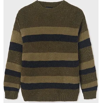 Chlapecká mikina Mayoral chlapecký svetr 7387 zelený pruh Rozměr: 160 (14 let)