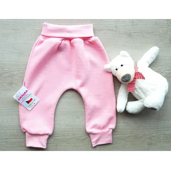 AMÁLKA Rostoucí kalhoty z bavlněné svetroviny, růžové Velikost: 68