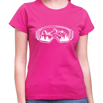 Pánské tričko Tričko pro lyžaře - Lyžařské brýle, Barva látky ružová, Střih Dámske tričko, Velikost XXXL (Pouze UNISEX / pánský střih)