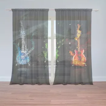 Záclona Záclony Kytary: 2 ks - 150x250 cm - Sablio