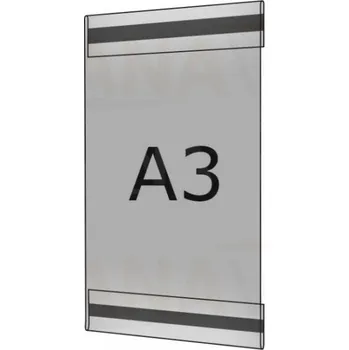 Plastová kapsa antireflexní A3 na výšku typ C 2x magnet PVC-MAT kapsa C A3V - 2x magnet - 1 ks