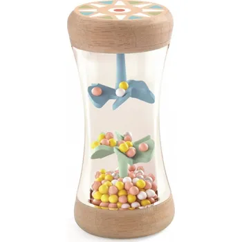 Hračka pro kojence Djeco | Chrastítko Váleček s vrtulkami duhové