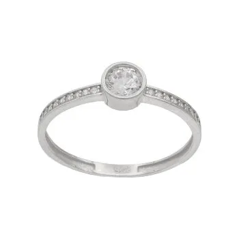 Prsten Zlatý prsten se zirkony z bílého zlata