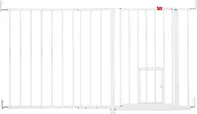 Carlson Pet Products Gate extra široká zábrana s dvířky bílá 76 x 129-150 cm