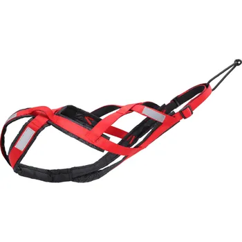 Postroj pro psa Reflexní tažný postroj pro psa, lyžování, cyklistika - červený Velikost: L