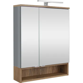 Koupelnový nábytek BPS-koupelny Zrcadlová skříňka závěsná s LED osvětlením Neveda G 60 ZS