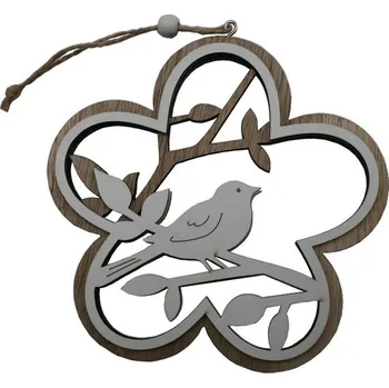 Závěsná dekorace kytka s ptáčkem 2001301