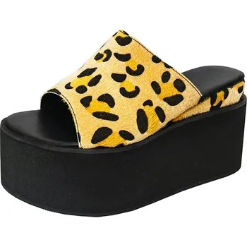 Dámská obuv Mule na ploché vysoké podrážce Velikost: 35, Barva (Varianta): Leopardí