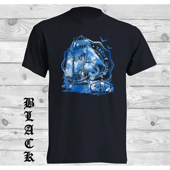 Dívčí tričko detske-levne-bavlnene-tricko-potisk-plachetnice-nautica Barva: Black -černá, velikost: 128