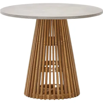 Zahradní stůl Teakový zahradní stůl s šedou deskou Kave Home Alcaufar 90 cm