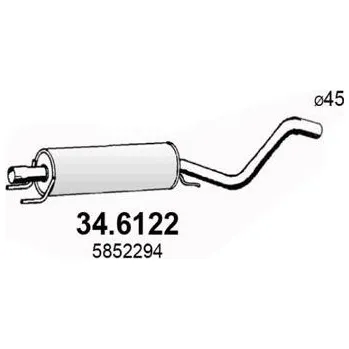 Zadní díl výfuku Střední díl výfuku ASSO 34.6122