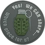 Nášivka Helikontex "WE CAN SHARE" Grenade Patch šedá