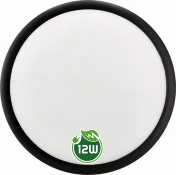 Svítidlo Berge Kulatý LED panel přisazený - 12W - černá - neutrální bílá