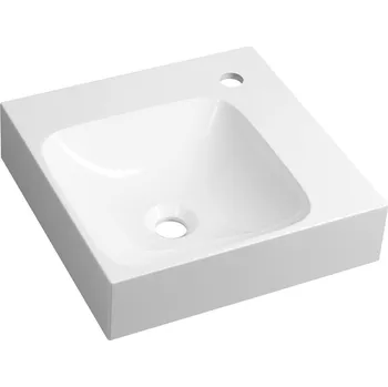 Umyvadlo Sapho EMONA umyvadlo rohové, litý mramor, 40x40cm, bílá