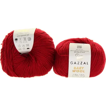 Příze Gazzal Baby Wool 816 tmavě červená