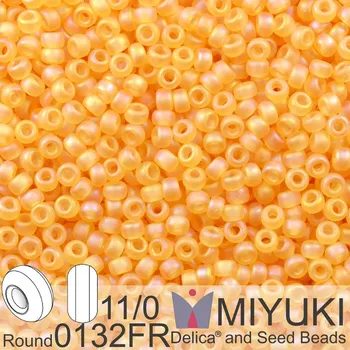 Korálek Korálky Miyuki Round 11/0. Barva 0132FR Matte Tr Lt Topaz AB . Balení 5g.