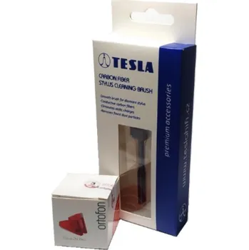 Příslušenství pro gramofon Ortofon Stylus 2M RED + TESLA Carbon Stylus Brush (Náhradní hrot + kartáček)