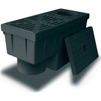 drenážní trubka Lansanit Lapač geiger černý RSK 2000 vstup DN 50-125, svislý výstup DN 110