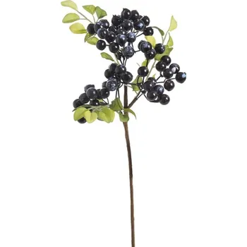 umělá květina Větvička s bobulkami - modročerná 32 cm
