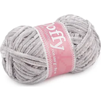 Příze Pletací žinylková příze Doffy 100 g - 3 (906) šedá světlá