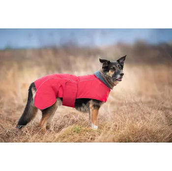 Obleček pro psa Vsepropejska Servác zateplená bunda pro psa Barva: Červená, Délka zad (cm): 53, Obvod hrudníku: 76 - 84 cm
