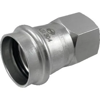 Instalatérský materiál H-LINE nerezová lisovací přechodová vsuvka s vnitřním závitem FilFxF, INOXPRESS 304 (nerez) - 22x1" H-LINE.XF270