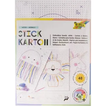 kreativní sada Sada vyšívacích karet pro děti Zvířata 40ks