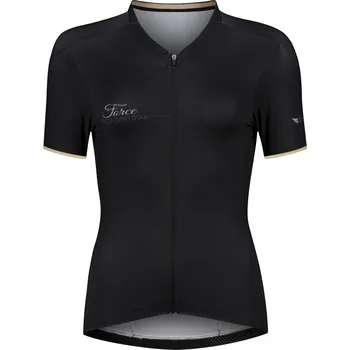 cyklistický dres FORCE dres F GOLD LADY kr. rukáv, černo-zlatý Velikost: XS + Výměna dárku do konce ledna 2026