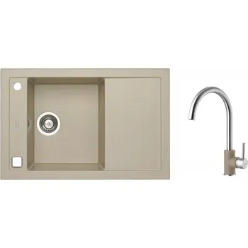 Granitový dřez Alveus SET FORMIC 30 PEBBLE + ELZA PEBBLE + 5 % sleva v košíku s kódem SLEVA5