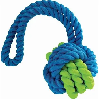 Hračka pro psa HipHop Dog Kombinovaný Monty míč přírodní guma a bavlna s poutkem 9,5/31cm HipHop
