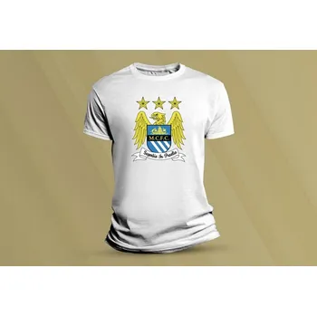 Chlapecké tričko Dětské bavlněné tričko Manchester. Bílá velikost S