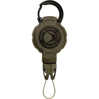 Retractor Kevlar BOOMERANG TOOL (Taktické upevňovací materiály - multifunkční D-kroužky, spony na batohy, karabiny, popruhy s karabinou. Automaticky zatahovací šňůrka (navíječ) s očkem, proti ztrátě vybavení a nářadí.)