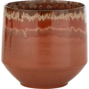 Květináč Hnědý keramický květináč J-line Alone 32,5 cm