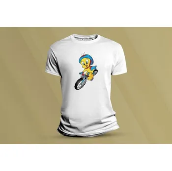 Chlapecké tričko Dětské bavlněné tričko Tweety. Bílá velikost S