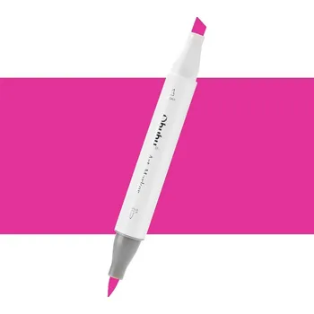 Lihová fixa OHUHU oboustranná Brush & Chisel, RP6 Vivid Pink