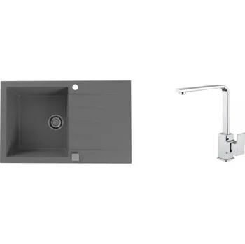 Granitový dřez Alveus SET CADIT 20 beton + BATERIE RENO + dárek + 5 % sleva v košíku s kódem SLEVA5