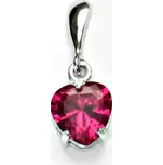 Stříbrný přívěsek srdce rubín - P1358 (Stříbrné srdíčko se zirkonem 8x8 mm)
