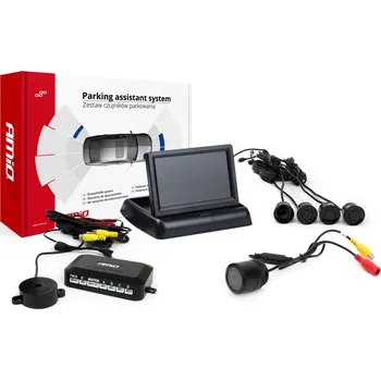 Parkovací asistent Asistenty parkování TFT02 4,3” s kamerou HD-301 IR, 4-senzorové, černé - 02687