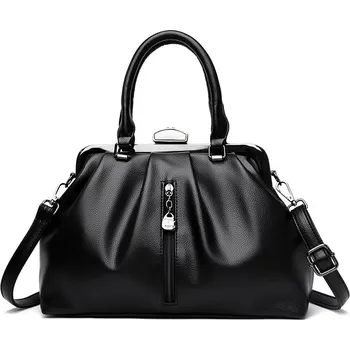 Kabelka Dámská kožená kabelka FLY FF381 Barva: Černá