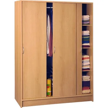 Šatní skříň Skříň BELUMUT s posuvnými dveřmi, buk +možnost VÝNOSU + vyzvednutí ZDARMA