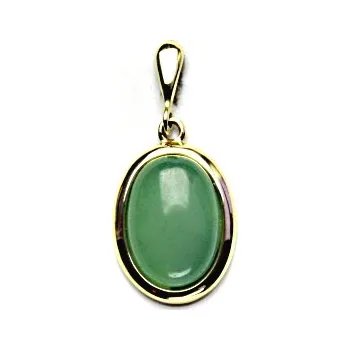 Přívěsek Zlatý přívěsek - přírodní avanturin - P1454 - žluté zlato (Přívěsek s avanturinem ve žlutém zlatě)