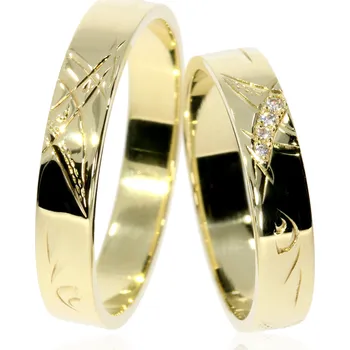 Prsten Zlatnictví Helios Zlaté snubní prsteny L-177 Kameny: Se Zirkony