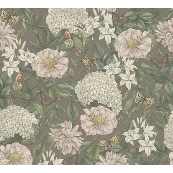 Tapeta A.S. Création | Vliesová tapeta na zeď Drawn into Nature 39426-2 | 0,53 x 10,05 m | fialová, zelená, růžová + Fialová, zelená, růžová vliesová tapeta na stěnu 394262 v rozměru 0,53 x 10,05 m