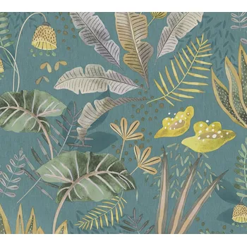 Tapeta A.S. Création | Vliesová tapeta na zeď Famous Garden 39348-3 | 0,53 x 10,05 m | vining ivy, zelená, žlutá, vícebarevná + Vining ivy, zelená, žlutá, vícebarevná vliesová tapeta na stěnu 393483 v rozměru 0,53 x 10,05 m