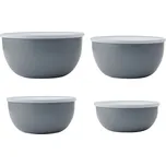 Kuchyňské misky KitchenAid s víkem, šedé, set 4 ks